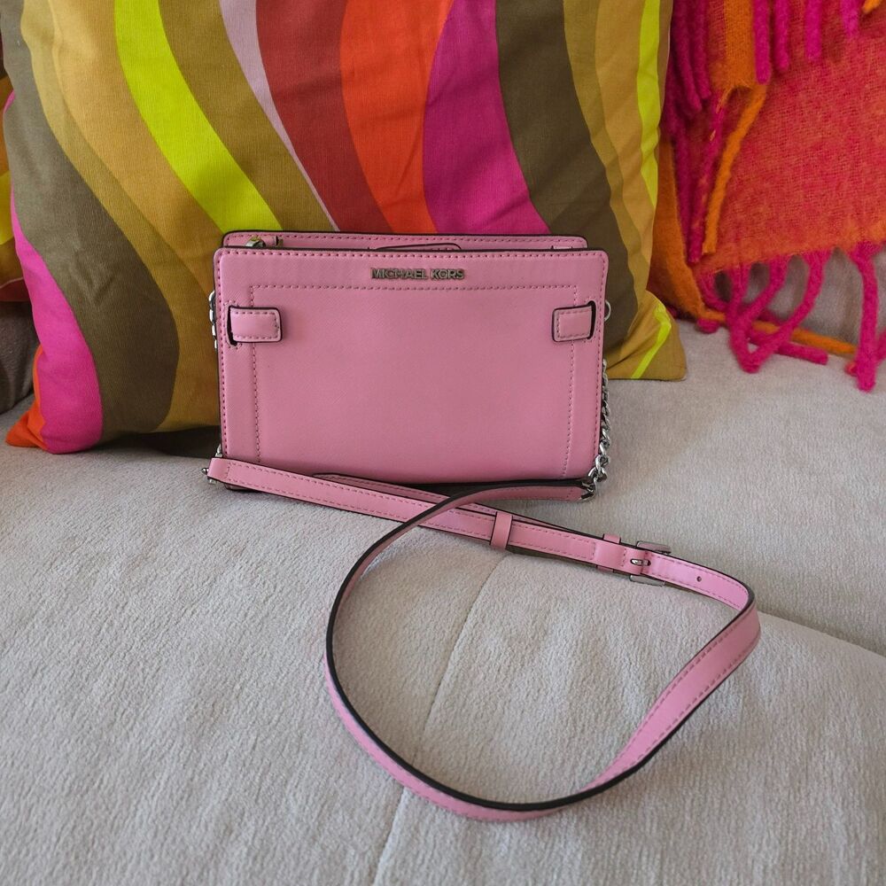 MIchael Kors Pink Leather Rayne Crossbody Bag
